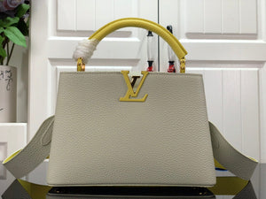 LV M59468 Louis Vuitton Capucines BB Handbag Snow White and Cedrat - Default Title - View 1