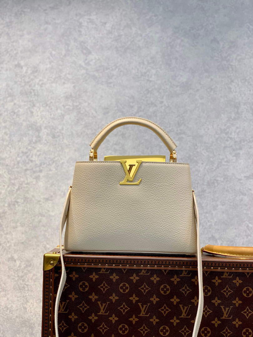 LV M59512 Louis Vuitton Capucines BB Bag Cr¨¨me Beige / Plume Yellow - Default Title - View 1