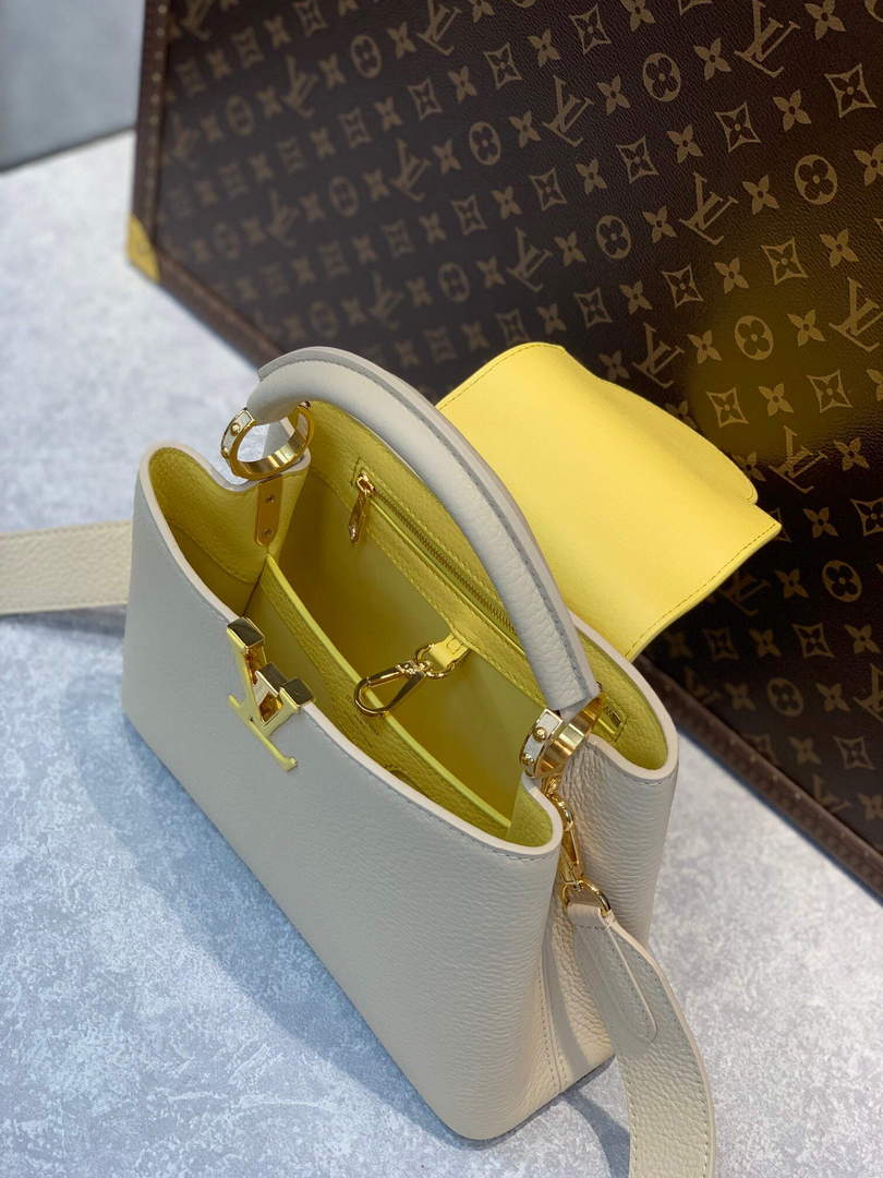 LV M59512 Louis Vuitton Capucines BB Bag Cr¨¨me Beige / Plume Yellow - Default Title - View 9
