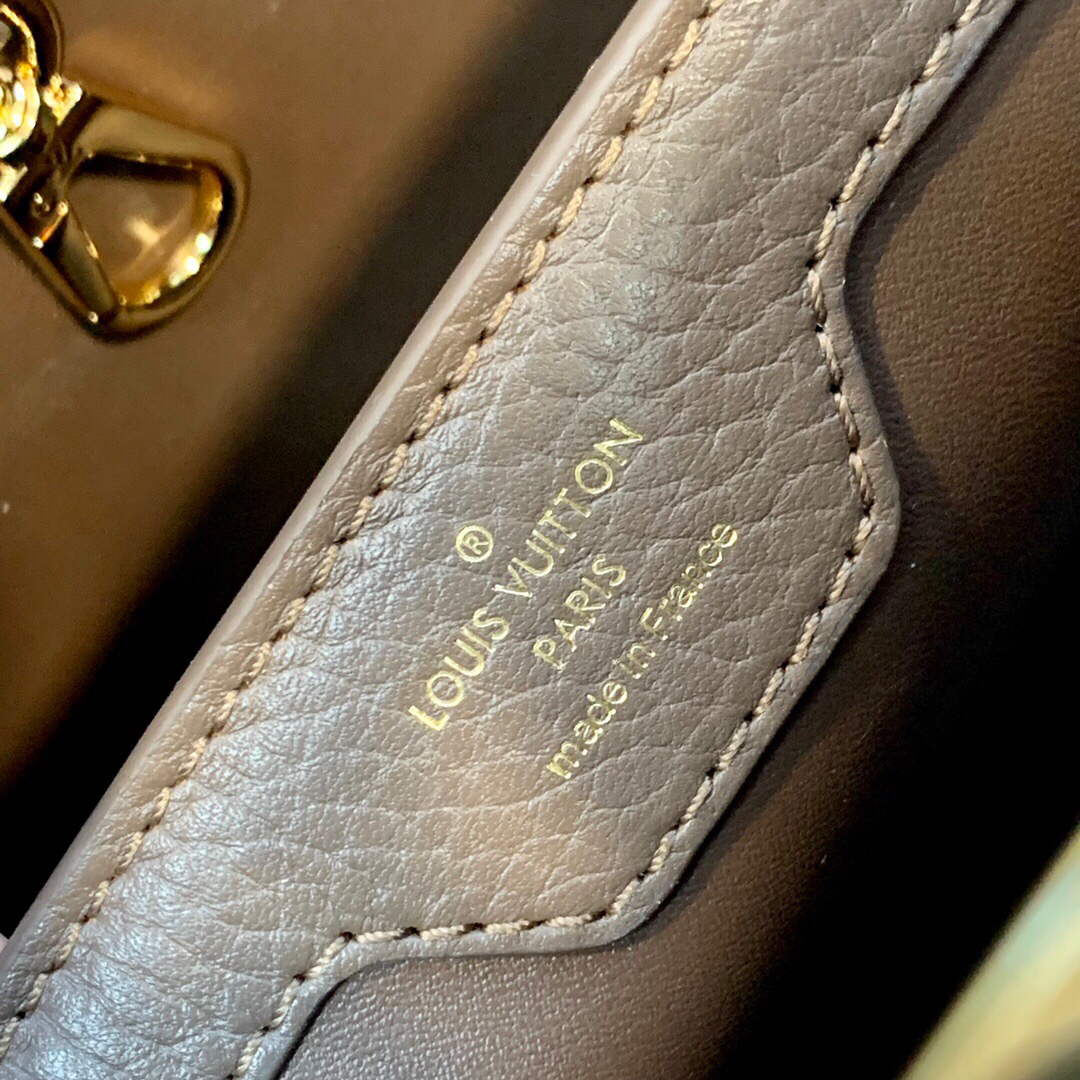 LV M59512 Louis Vuitton Capucines BB Bag Smokey Brown Green/Cr¨¨me/Pink - Default Title - View 9