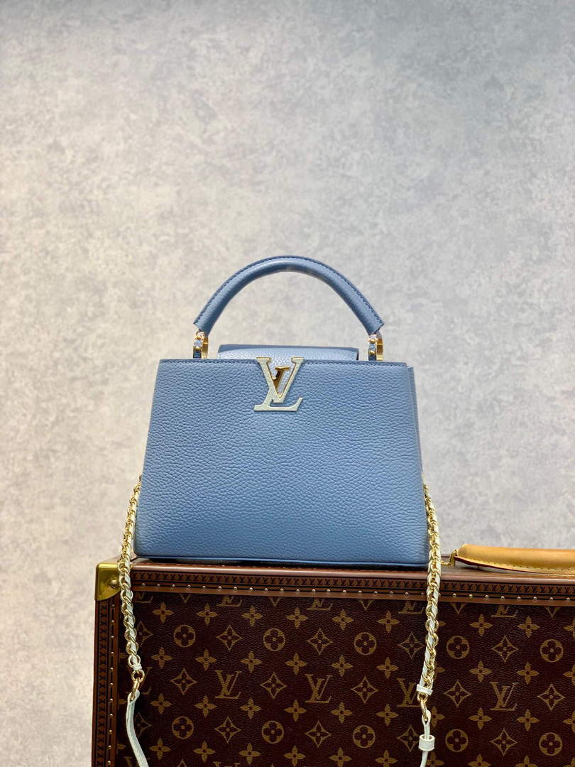 LV M59512 Louis Vuitton Capucines BB Bag Iris Purple/Cr¨¨me