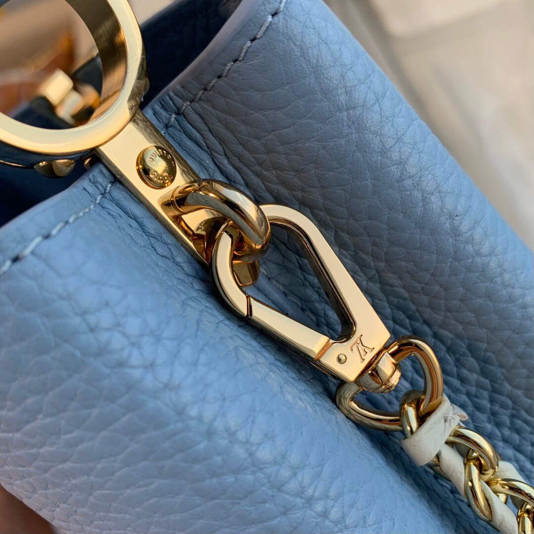 LV M59512 Louis Vuitton Capucines BB Bag Iris Purple/Cr¨¨me