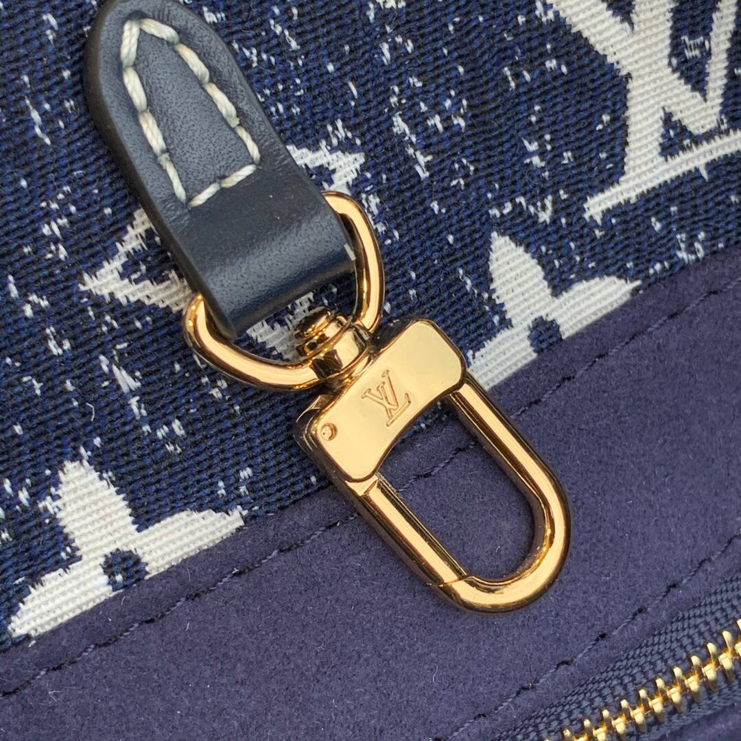 LV M59608 Louis Vuitton Onthego MM Denim Leather Bag - Default Title - View 6