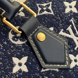 LV M59609 Louis Vuitton Speedy Bandouliere 25 Denim Leather Bag - Default Title - View 6