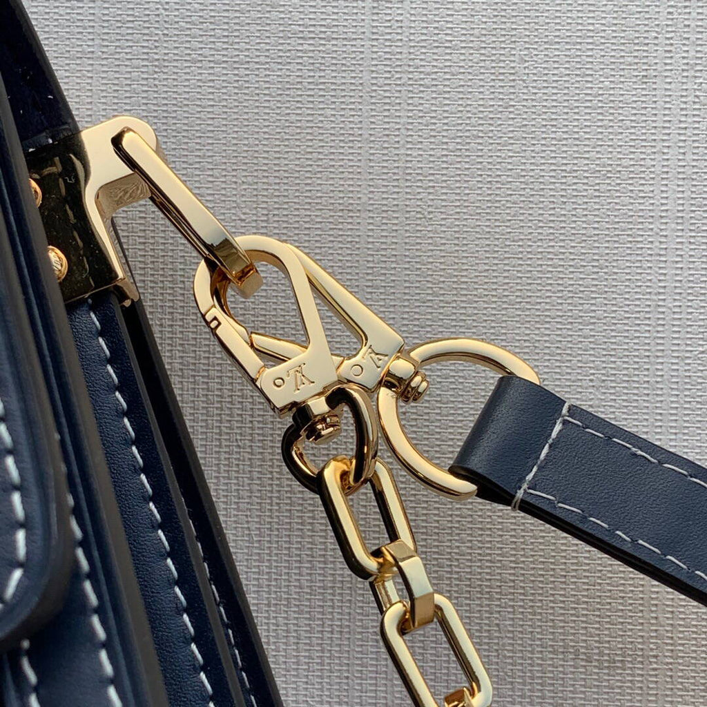 LV M59631 Louis Vuitton Dauphine MM Denim Leather Bag