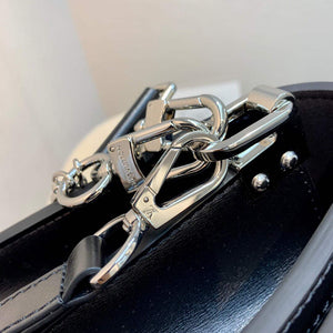 LV M59631 Louis Vuitton Dauphine MM Denim Leather Bag Black - Default Title - View 7