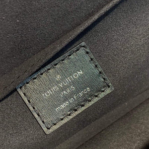 LV M59631 Louis Vuitton Dauphine MM Denim Leather Bag Black - Default Title - View 9