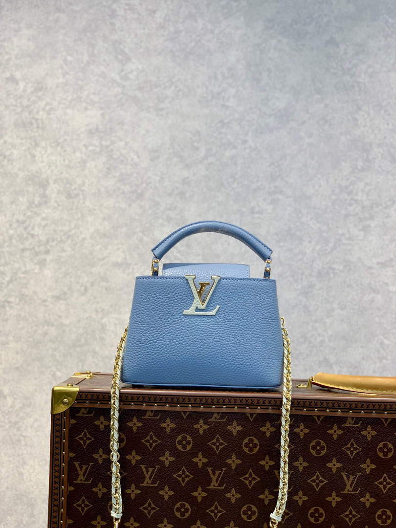 LV M59709 Louis Vuitton Capucines Mini Bag Blue - Default Title - View 1