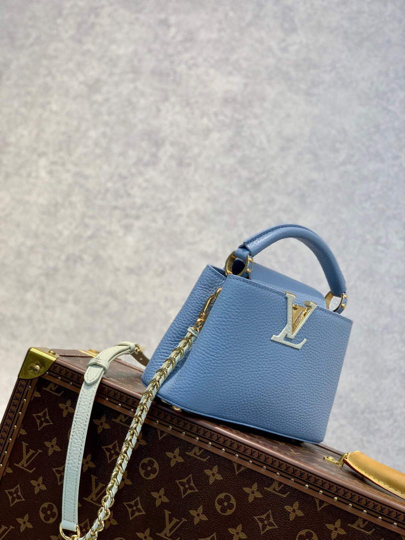 LV M59709 Louis Vuitton Capucines Mini Bag Blue - Default Title - View 3