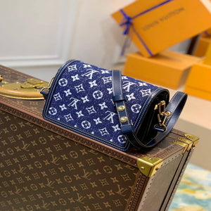 LV M59716 Louis Vuitton Mini Dauphine Denim Leather Bag - Default Title - View 2