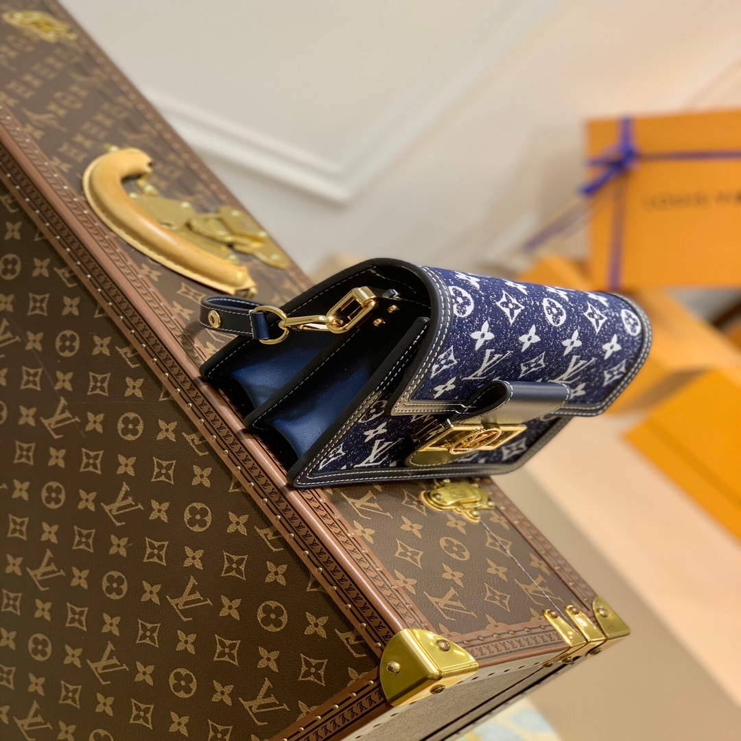 LV M59716 Louis Vuitton Mini Dauphine Denim Leather Bag - Default Title - View 3