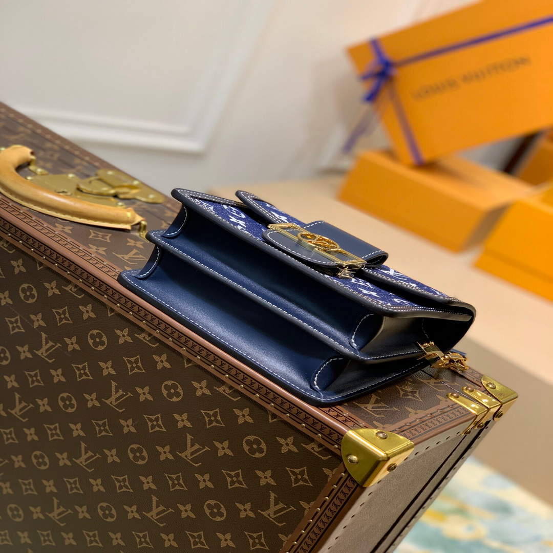 LV M59716 Louis Vuitton Mini Dauphine Denim Leather Bag - Default Title - View 4