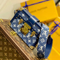LV M59717 Louis Vuitton Petite Malle Denim Bag Blue - Default Title - View 1