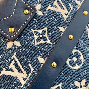 LV M59717 Louis Vuitton Petite Malle Denim Bag Blue - Default Title - View 9
