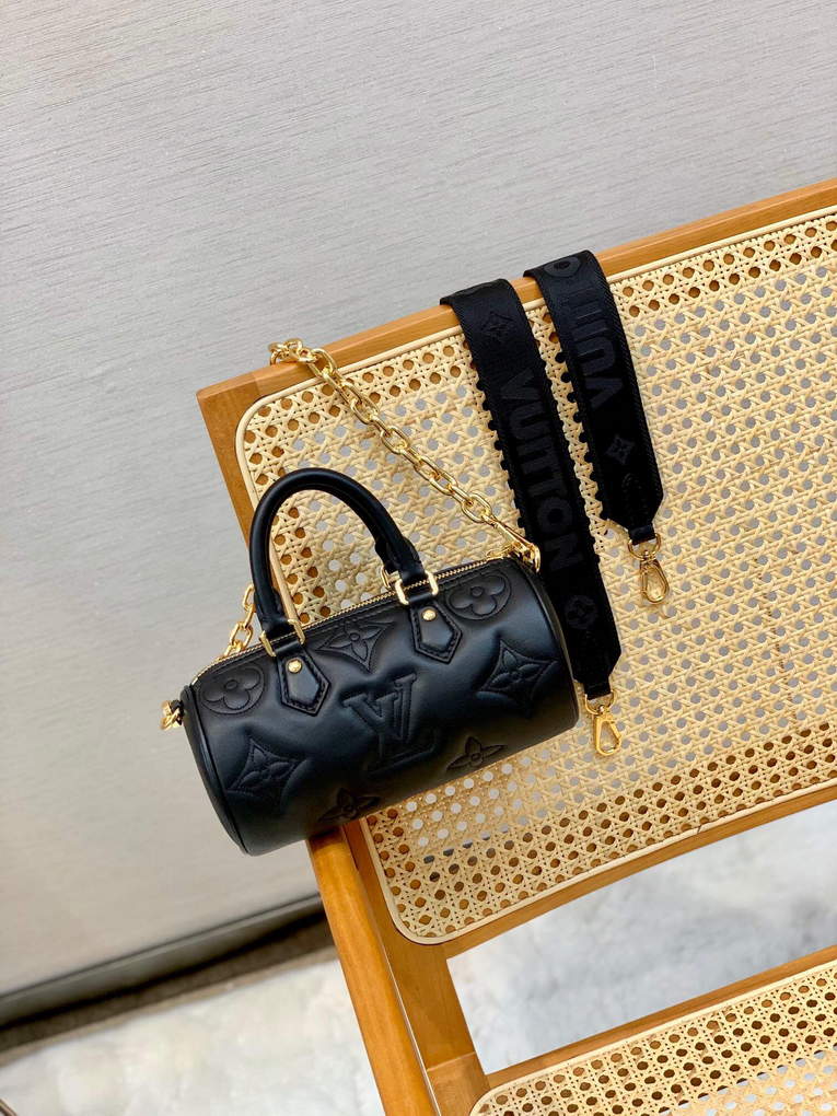 LV M59800 Louis Vuitton Papillon BB Handbag Black - Default Title - View 2