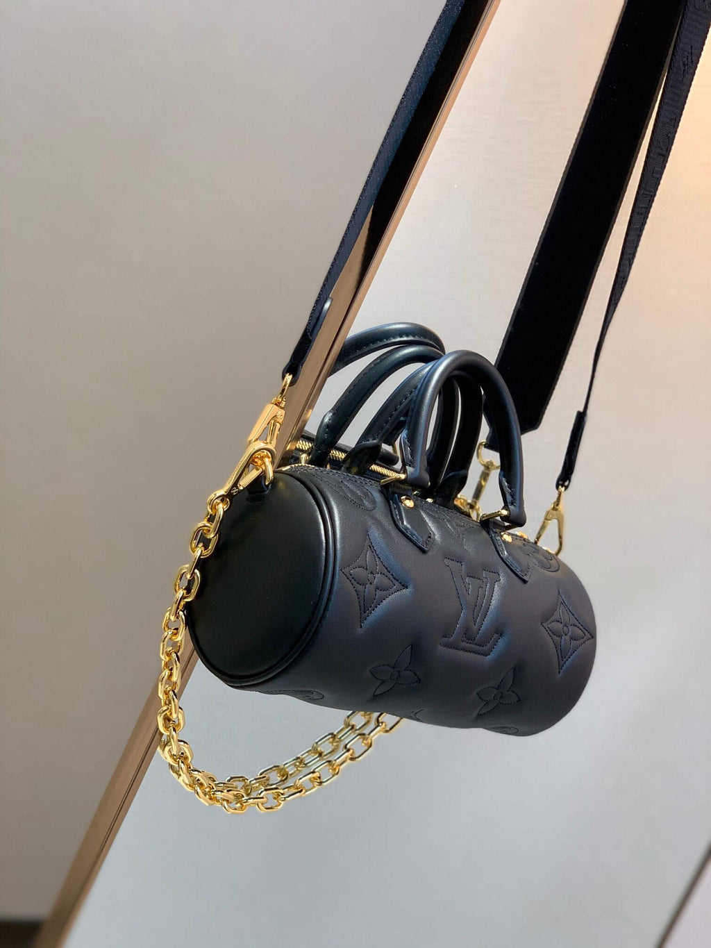 LV M59800 Louis Vuitton Papillon BB Handbag Black