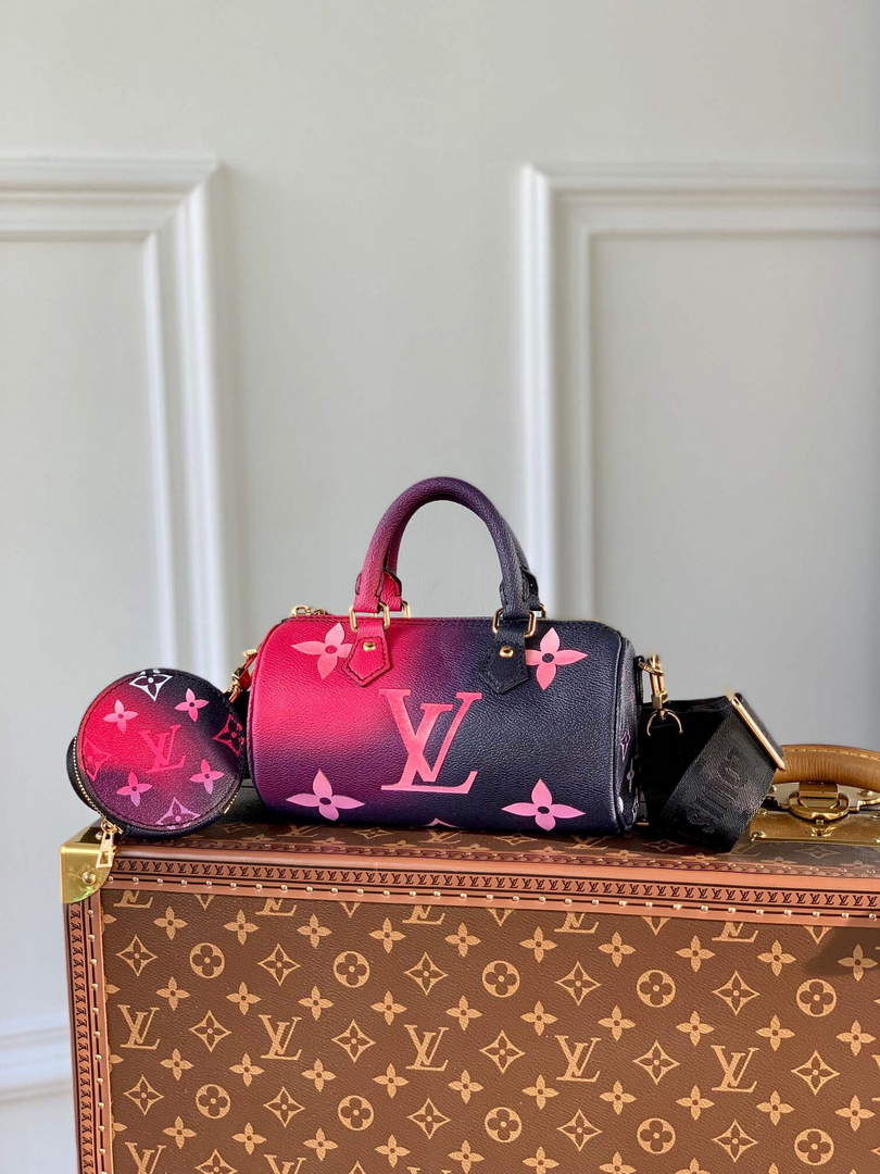 LV M59860 Louis Vuitton Papillon BB Handbag Midnight Fuchsia - Default Title - View 1