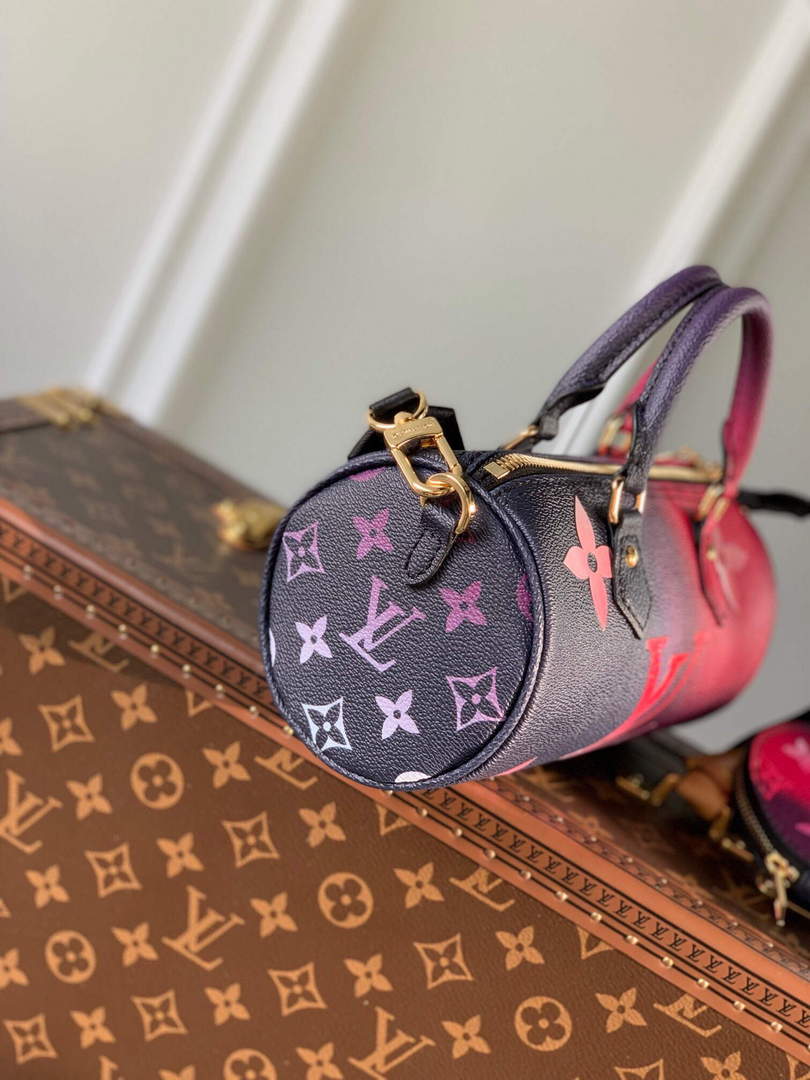 LV M59860 Louis Vuitton Papillon BB Handbag Midnight Fuchsia - Default Title - View 3