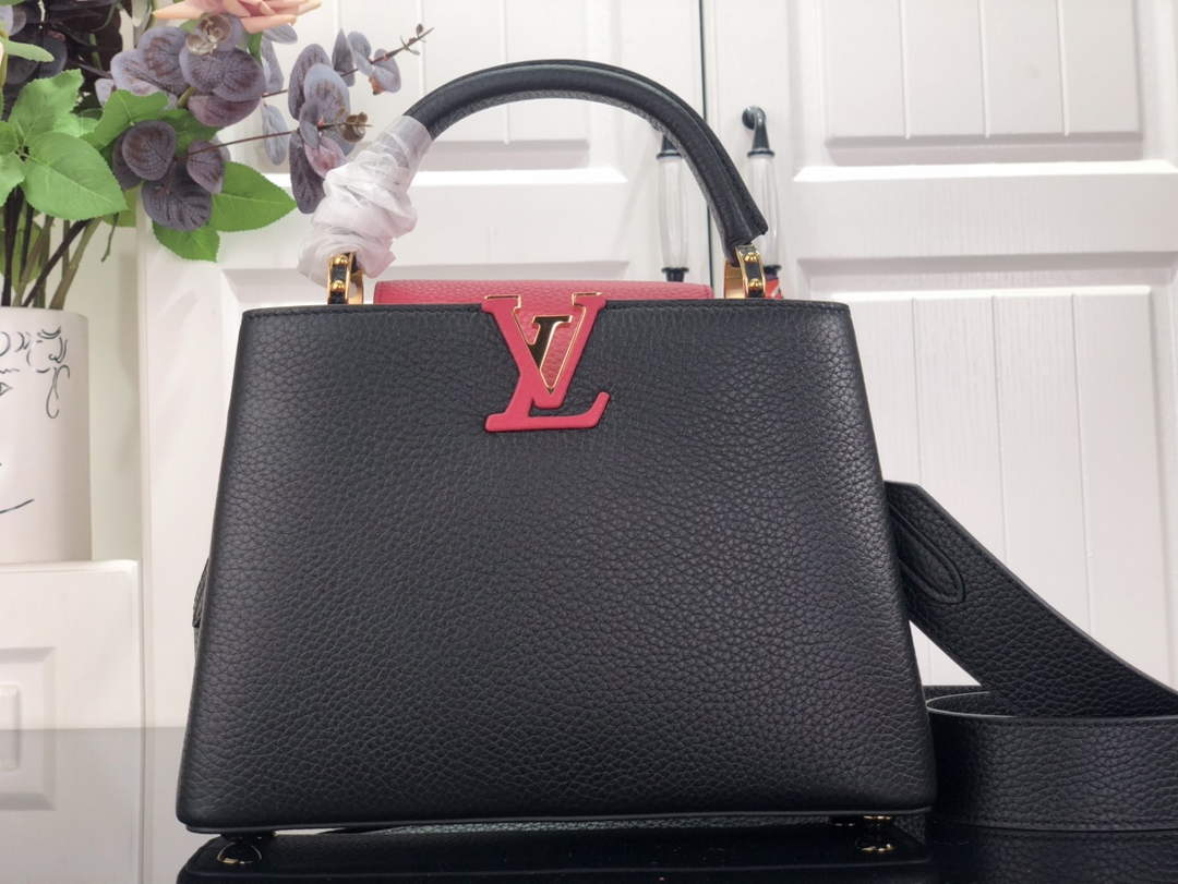 LV M59882 Louis Vuitton Capucines BB Handbag M59883 Black - Default Title - View 1