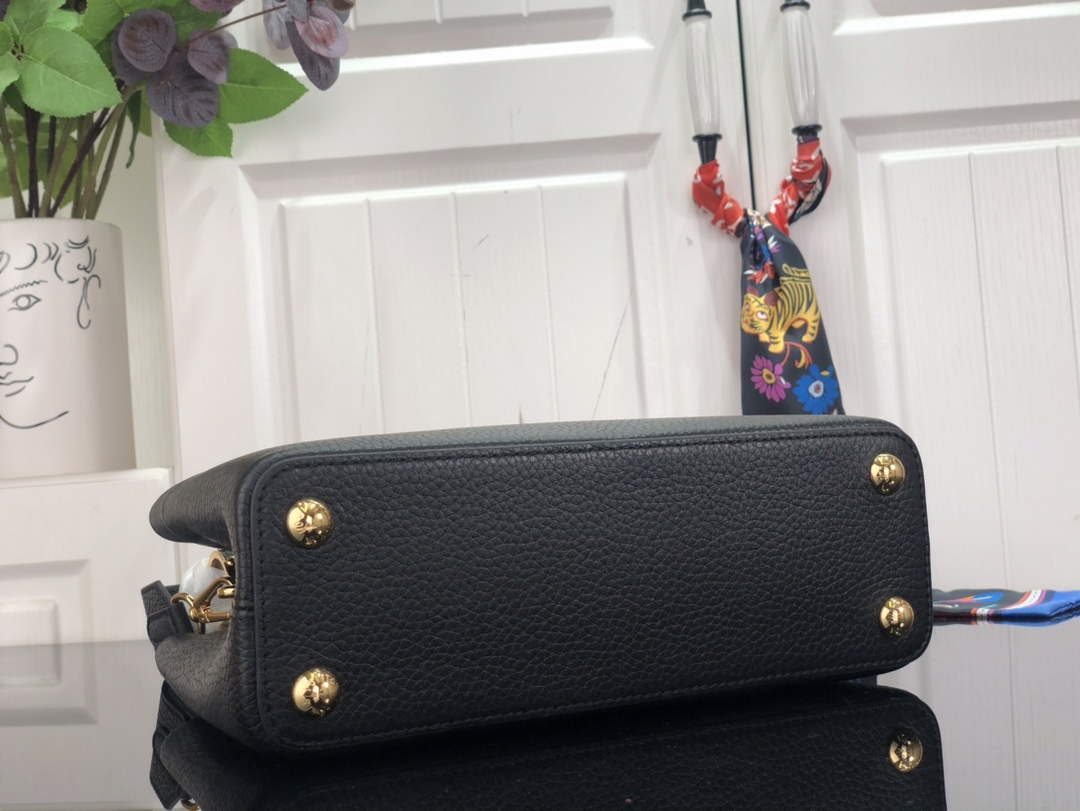 LV M59882 Louis Vuitton Capucines BB Handbag M59883 Black - Default Title - View 4
