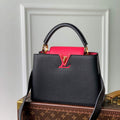 LV M59882 Louis Vuitton Capucines MM Handbag Black Rose Berlingot - Default Title - View 1