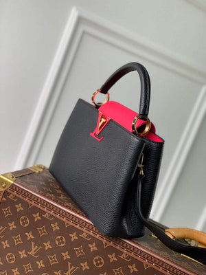 LV M59882 Louis Vuitton Capucines MM Handbag Black Rose Berlingot - Default Title - View 3