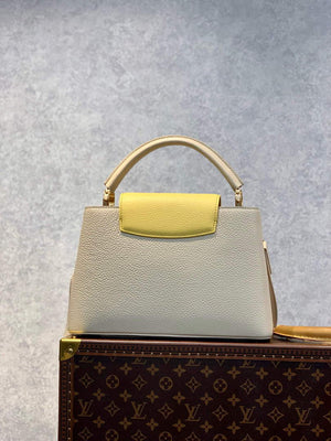 LV M59883 Louis Vuitton Capucines MM Handbag Cr¨¨me Beige / Plume Yellow - Default Title - View 2
