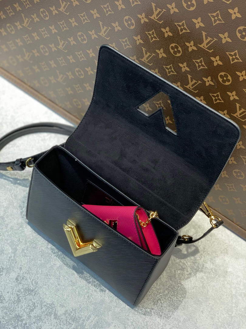 LV M59885 Louis Vuitton Twist MM Handbag Black - Default Title - View 7