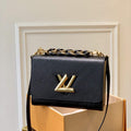 LV M59887 Louis Vuitton Twist MM EPI Leather Bag Black - Default Title - View 1