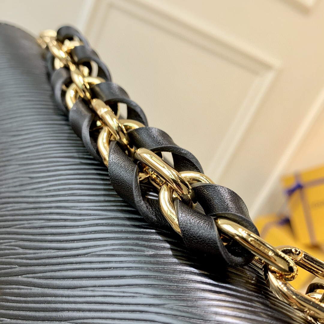 LV M59887 Louis Vuitton Twist MM EPI Leather Bag Black - Default Title - View 6