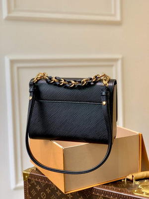 LV M59887 Louis Vuitton Twist MM EPI Leather Bag Black - Default Title - View 4
