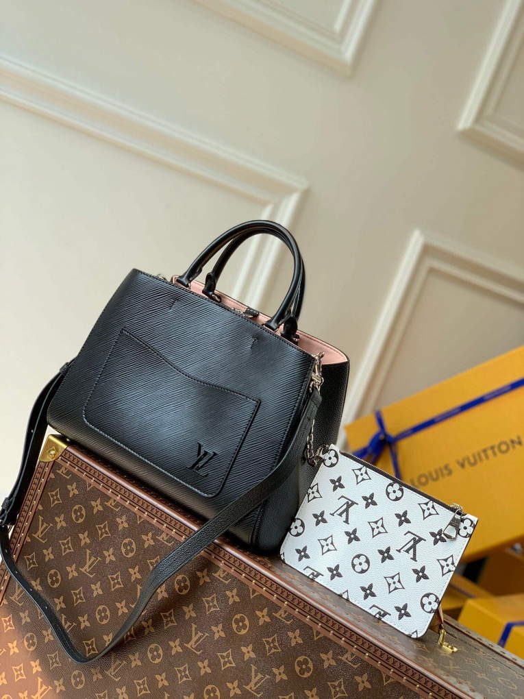 LV M59954 Louis Vuitton Marelle Tote MM Black - Default Title - View 1