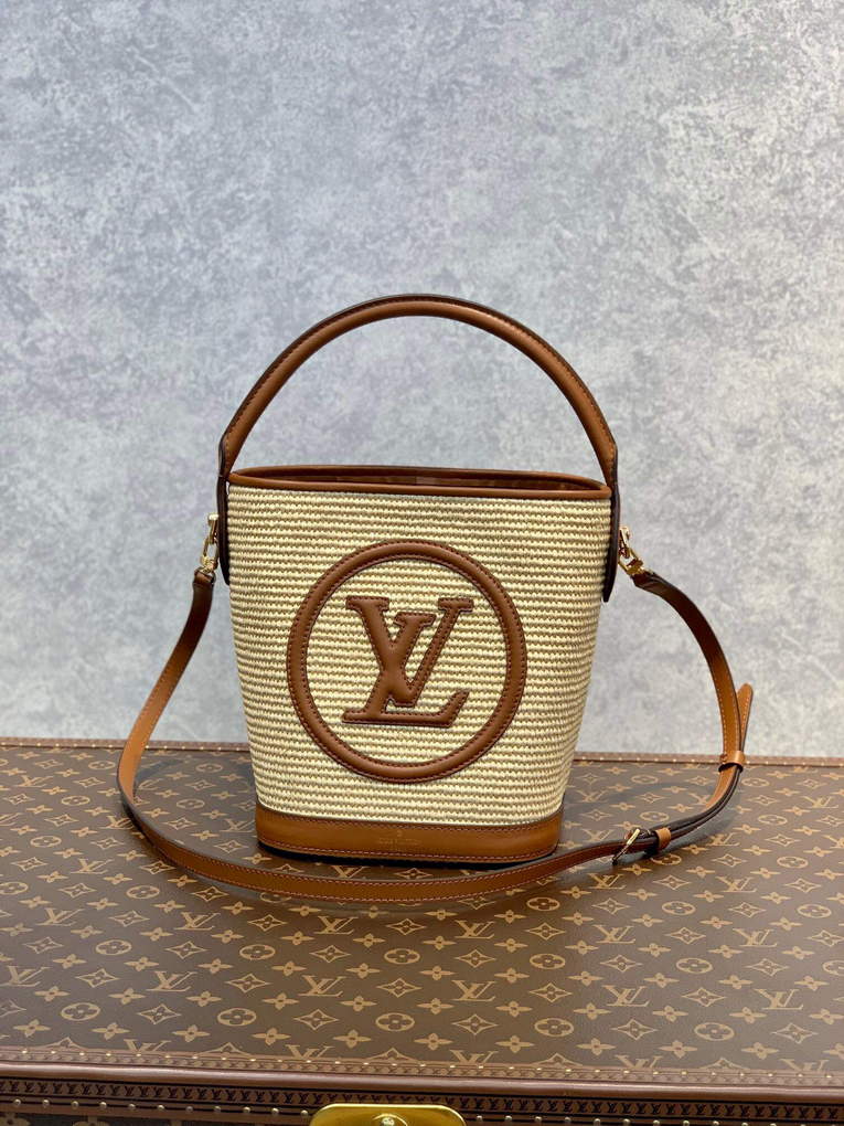 LV M59962 Louis Vuitton Petit Bucket Bag Caramel Brown - Default Title - View 1