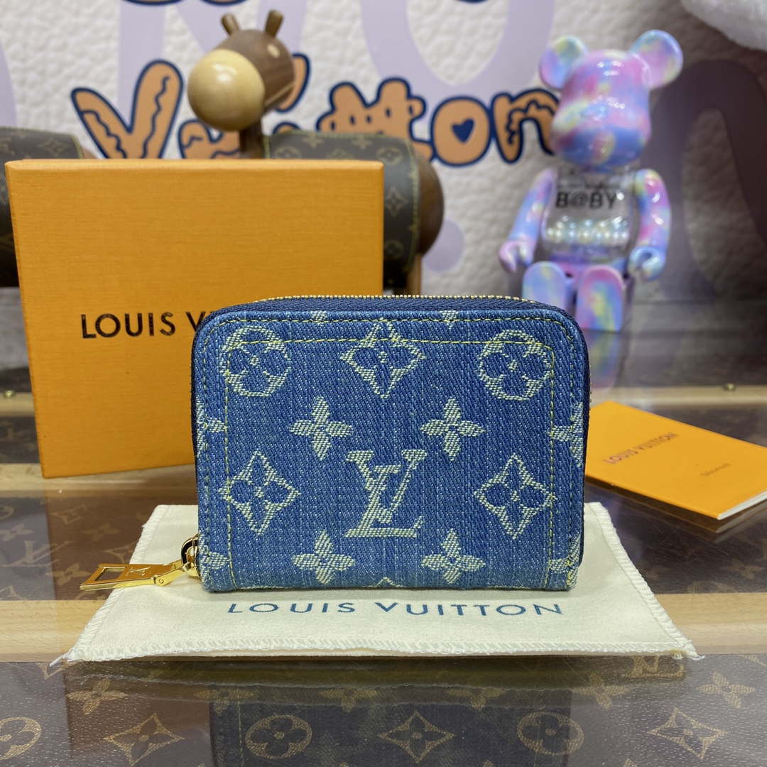 LV M82957 Louis Vuitton New LV Remix Zippy Coin Purse Monogram denim - Default Title - View 1