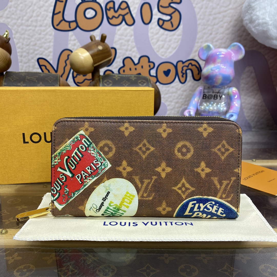 LV M60017 Louis Vuitton Zippy Wallet Monogram Canvas - Default Title - View 1