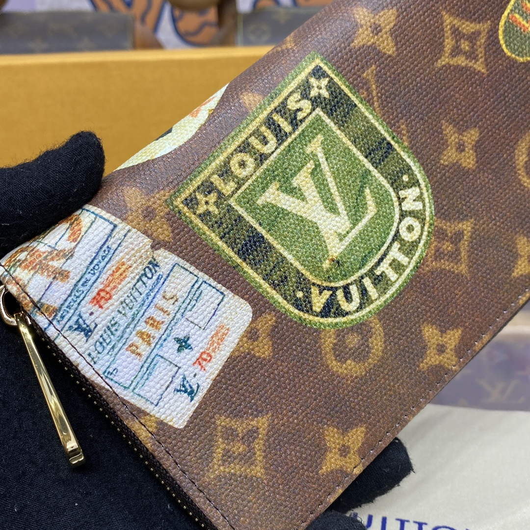 LV M60017 Louis Vuitton Zippy Wallet Monogram Canvas