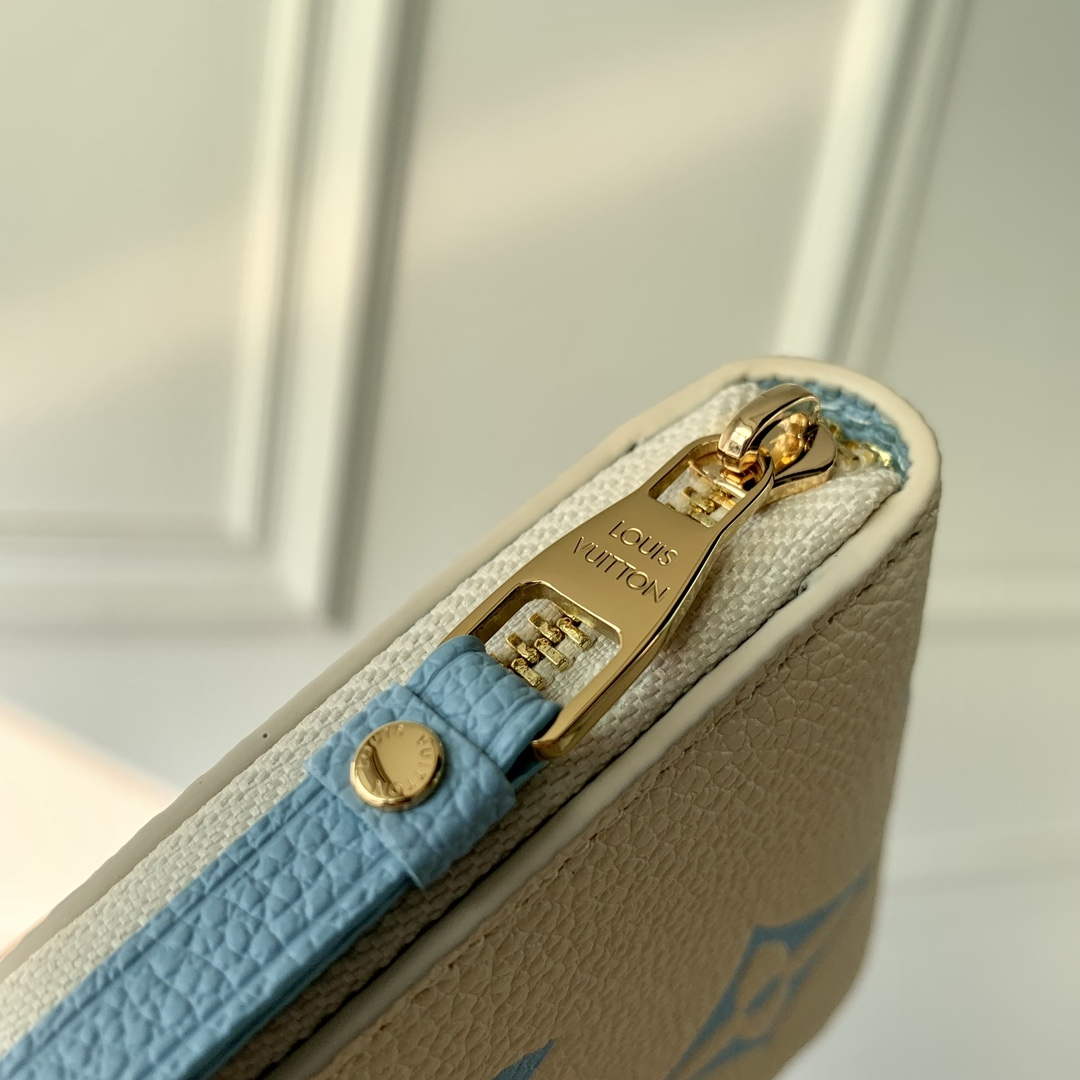 LV M60574 Louis Vuitton Zippy Coin Purse Blue