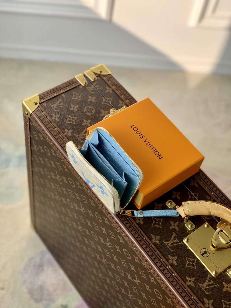 LV M60574 Louis Vuitton Zippy Coin Purse Blue