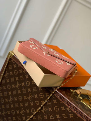 LV M61276 Louis Vuitton Felicie Pochette Bag M61276 Pink Leather - Default Title - View 4
