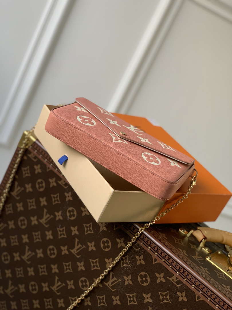 LV M61276 Louis Vuitton Felicie Pochette Bag M61276 Pink Leather