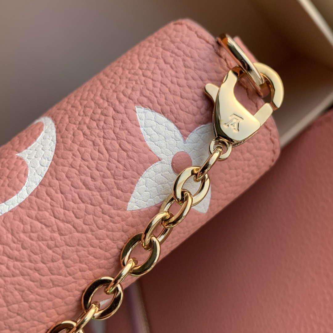 LV M61276 Louis Vuitton Felicie Pochette Bag M61276 Pink Leather - Default Title - View 7