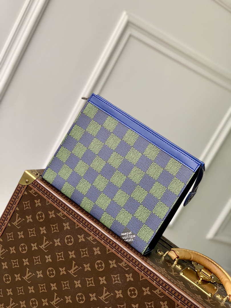 LV N00145 Louis Vuitton Pochette Voyage MM Bag Damier Graphite Canvas - Default Title - View 1