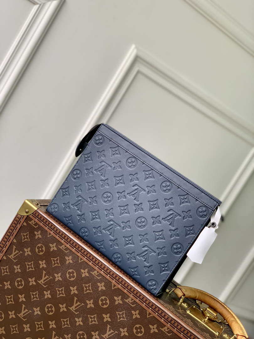 LV M61692 Louis Vuitton Pochette Voyage MM Bag Monogram £Âlue - Default Title - View 3