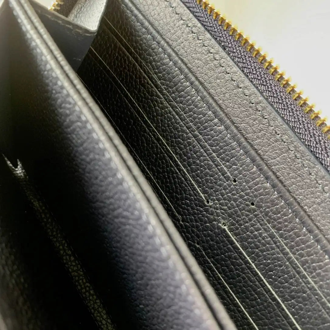 LV M61864 Louis Vuitton Zippy Wallet Blue Monogram Empreinte