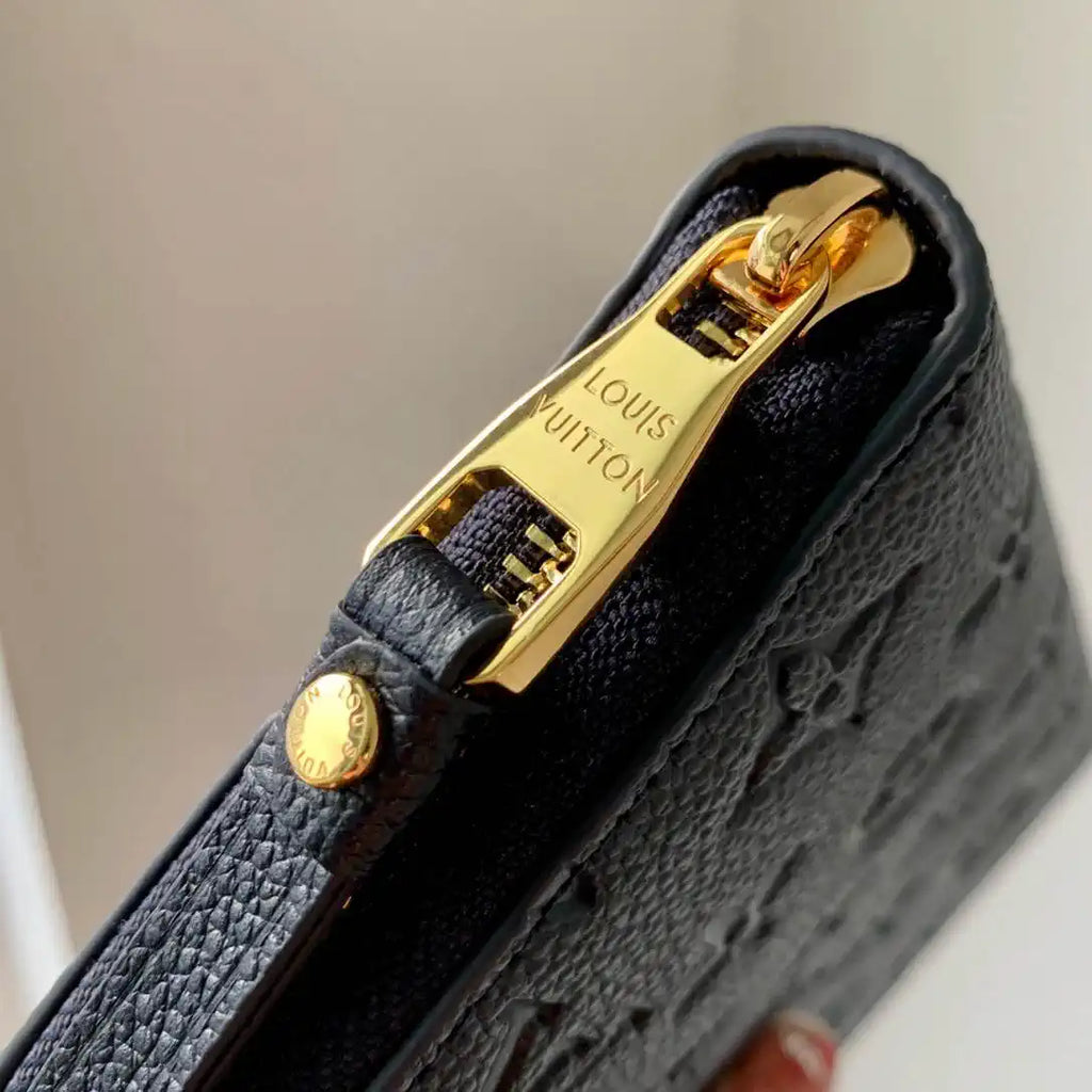 LV M61864 Louis Vuitton Zippy Wallet Blue Monogram Empreinte
