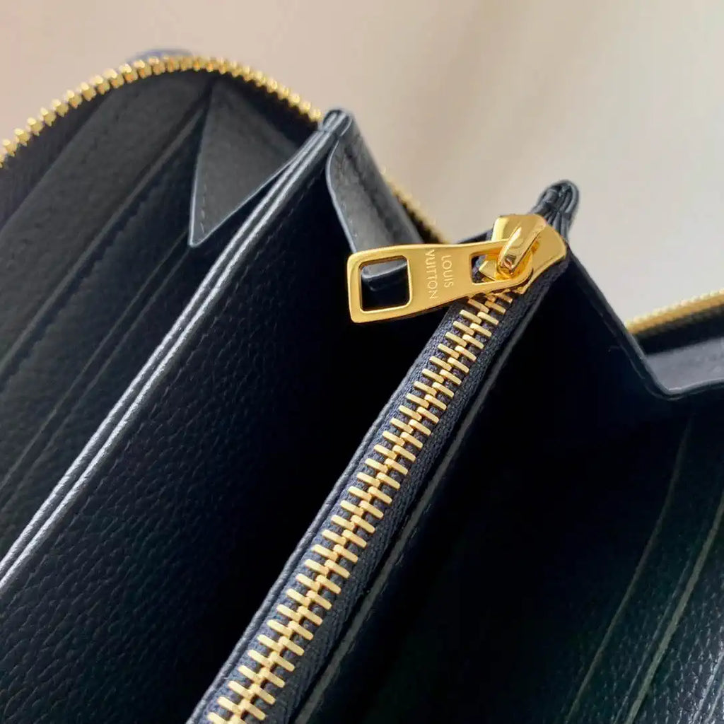 LV M61864 Louis Vuitton Zippy Wallet Blue Monogram Empreinte