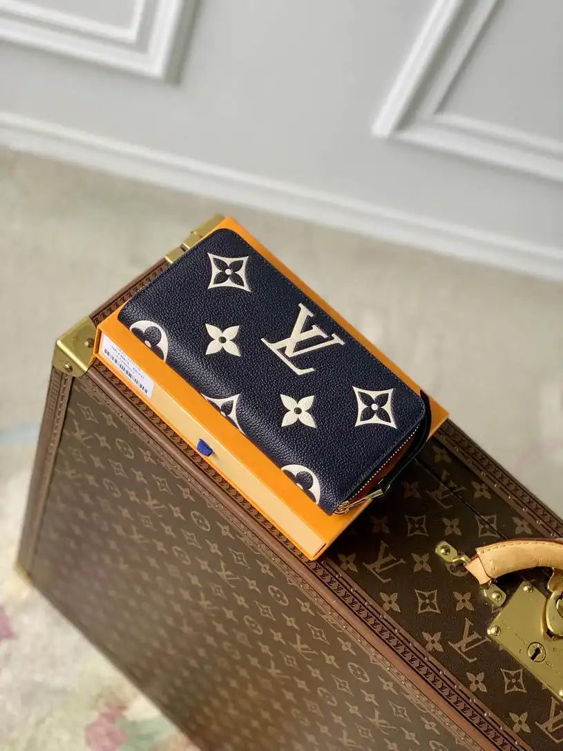 LV M61864 Louis Vuitton Zippy Wallet Silk screen blue