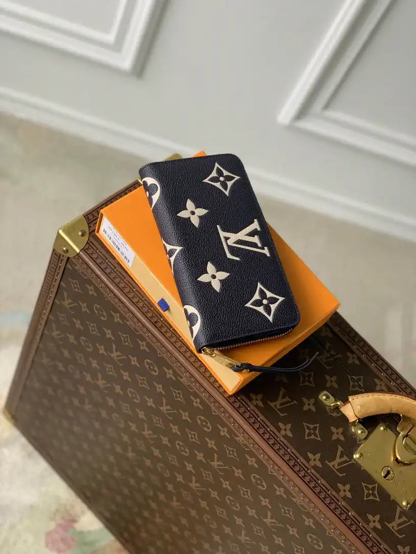 LV M61864 Louis Vuitton Zippy Wallet Silk screen blue