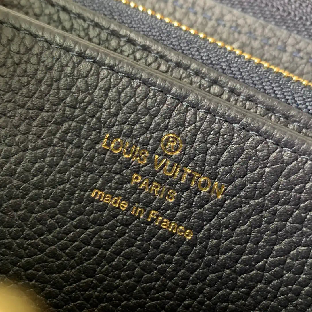 LV M61864 Louis Vuitton Zippy Wallet Silk screen blue