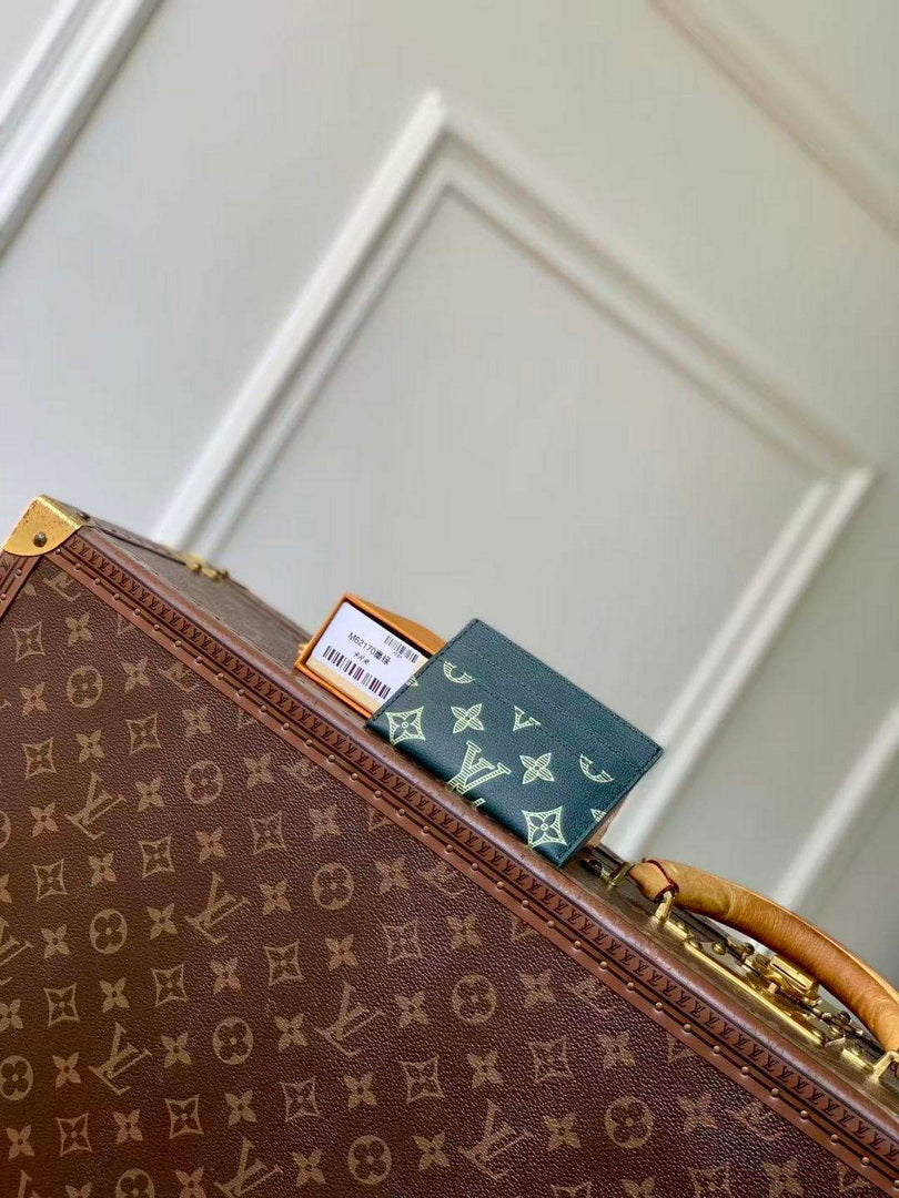 LV M62170 Louis Vuitton Double Card Holder Forest Green
